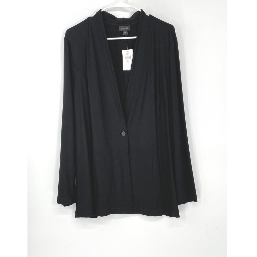 NWT J. Jill Women Blazer XL Wearever Black Single Button Jersey Jacket $129